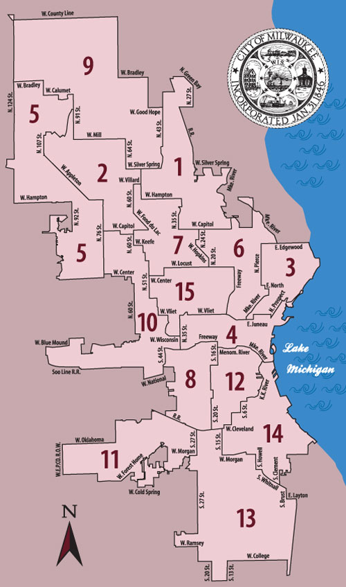 Milwaukee Aldermanic Districts Map