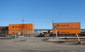 Intermodal sea containers are imported and exported daily.