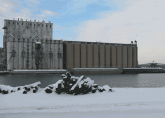 Nidera Grain shipping grain in river barges in January