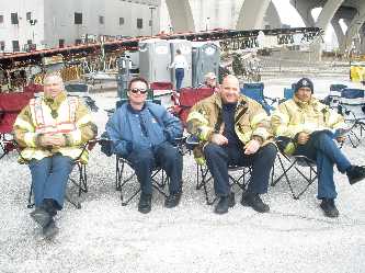 Many of the first to arrive at the emergency response excerise at the Port.  Photo by POM