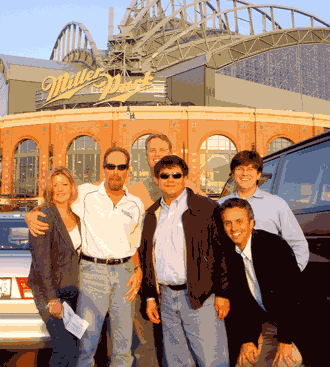 Betty Nowak, Port of Milwaukee; Dave Henry, Vision Logisitcs, Frank Rodriques, Alstom Power, Gilles Plante, FMT, back row: Ken Peterson, FMT; Matt McPhail, Fedmar Direct