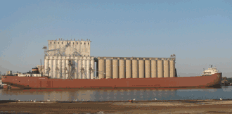 Vessel JOHN SHERMAN loading grain at Nidera Grain Elevator Sept. 7 2006 - Port of Milwaukee