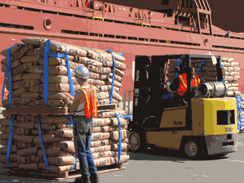 ILA workers checking quantities before loading