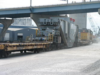Port engineers worked with Marketing and SRT to ensure the transformer would fit under and around the bridges within the Port