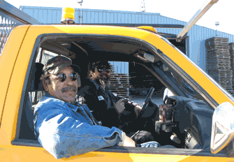 Wayne Johnson (left) and Tom Bilicki are part of the 5 man Port crew who maintain the rail tracks, machinery and much more - to keep the port going.
