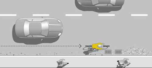 avoid debris when biking