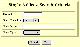Single Address Search Criteria