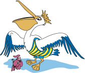 Eliot the Pelican and Frida the Fish