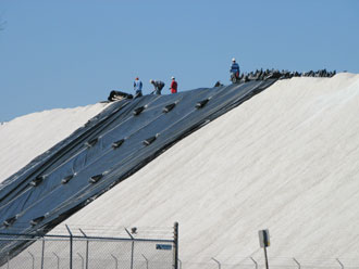 salt is already being brought in and tarped for winter
