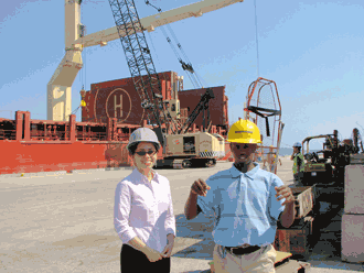 Stephanie and Markus - two of our high school interns at the Port